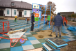 Продолжается строительство спортивно-игровой зоны в с. Шереметьевском.